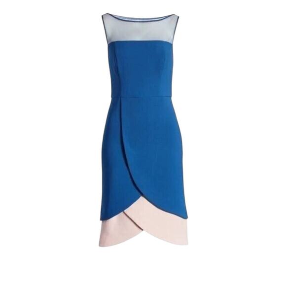 *NWOT JS Collections Lynn Petal Dress Blue/Pink - Sz 4 - Picture 4 of 13